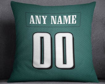 Philadelphia Eagles Custom Football Pillow Front and Back 18 x 18 - Print Personalized Select ANY Name & ANY Number