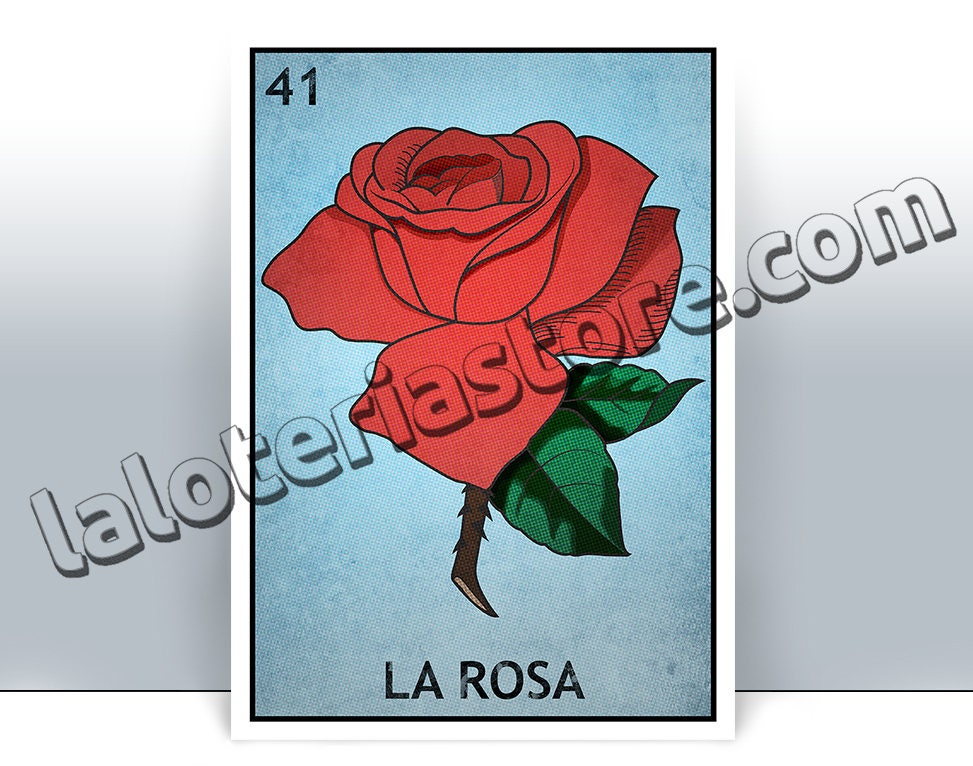 La Rosa Loteria Card The Rose Mexican bingo Art Print