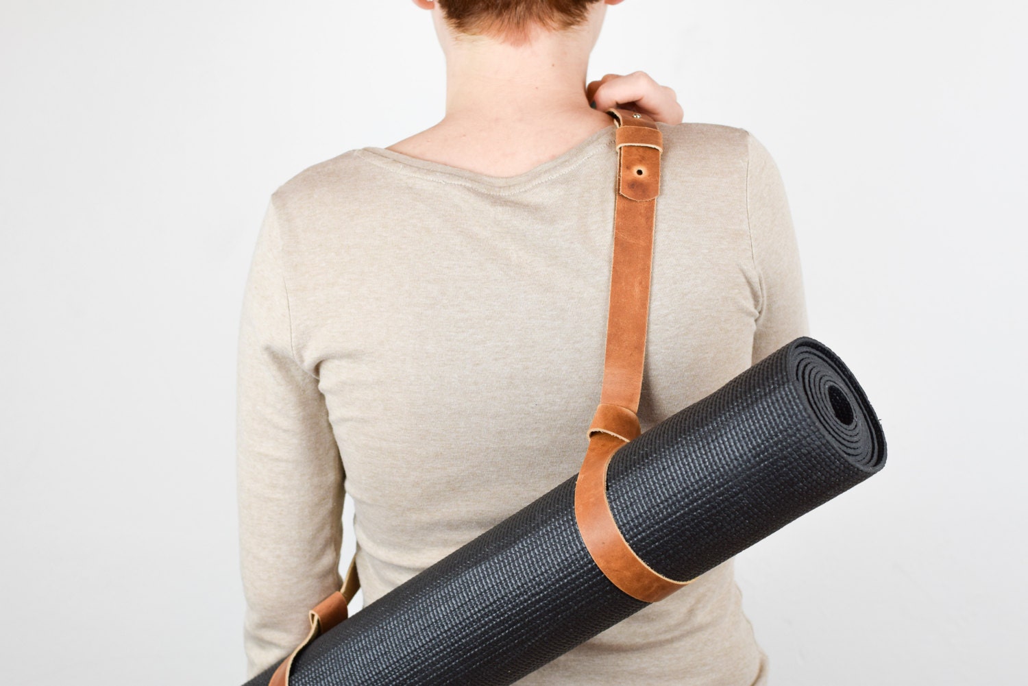 Leather Yoga mat strap Yoga mat strap adjustable mat strap