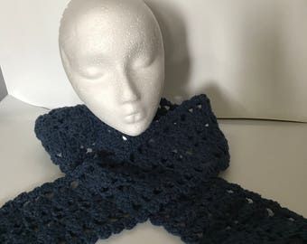 Dark Blue Lacy Scarf
