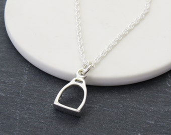 Sterling Silver Equestrian jewellery, Sterling Silver Small Stirrup Pendant, Silver Horse Jewelry, Gift for Horse Lover, Girls Pendant