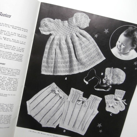 Vintage 1940s BABY STYLES For BEEHIVE Knitting Pattern Book, Vintage Knitting...