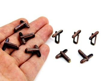12 pcs (6 pairs) Brass Cufflinks Blanks, Men Cufflink Backs, Antique Copper Plated