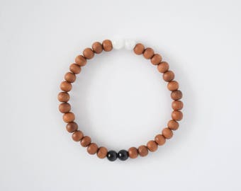 Harmony Mala Bracelet - Locally Handmade - Authentic Gemstones (Meditation Bracelet, Yoga Jewelry, Sandalwood Mala, Meditation Mala)