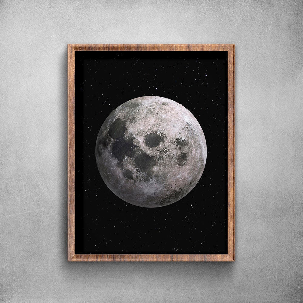 Moon Moon Print Art Moon Art Wall Art Moon Print Art