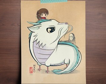 Chibi Ghibli Print - Haku (Spirited Away)