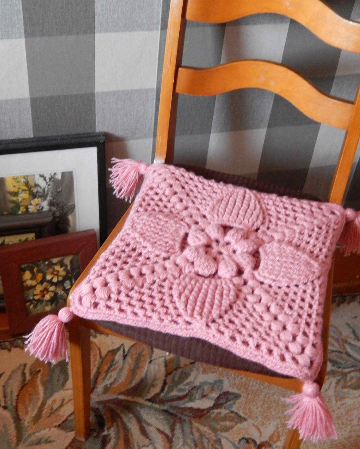 Seat Cushion Crochet Chair Cover Chair Pad Stool Cover