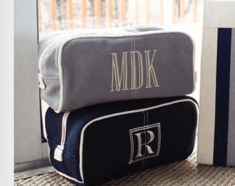 Canvas Dopp Kit, Toiletry Bag, Zippered Cosmetic Pouch, Men's Shaving Bag, Mens Toiletry Bag, Mens Dopp Kit, Personalized Gift for Men