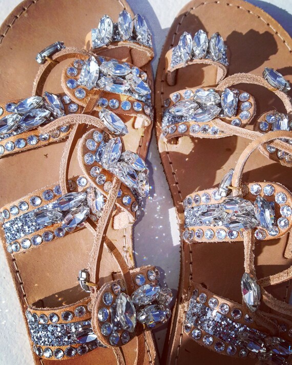 gemstone gladiator sandals