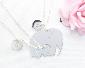 Mother and daughter elephant necklace, mother daughter necklace, elephant necklace, gift for mum, mum gift, mum and daughter necklace,