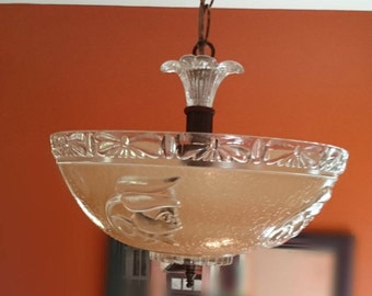 1930's Tulip Art Deco Pendant Light Fixture/Art Deco/Classic