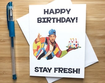 Funny Birthday Card, Fresh Prince of Bel Air, Will Smith, Carlton Banks, Happy Birthday Gift, Bday Card for Friend, Fresh Prince, Bday Card