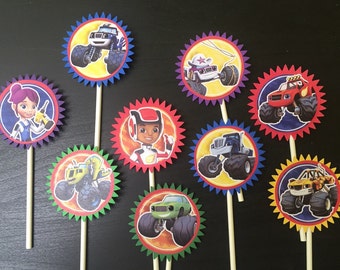 Blaze and the Monster Machine Cupcake Toppers (9), Blaze Birthday Party, blaze cupcake topper, blaze cake topper, blaze