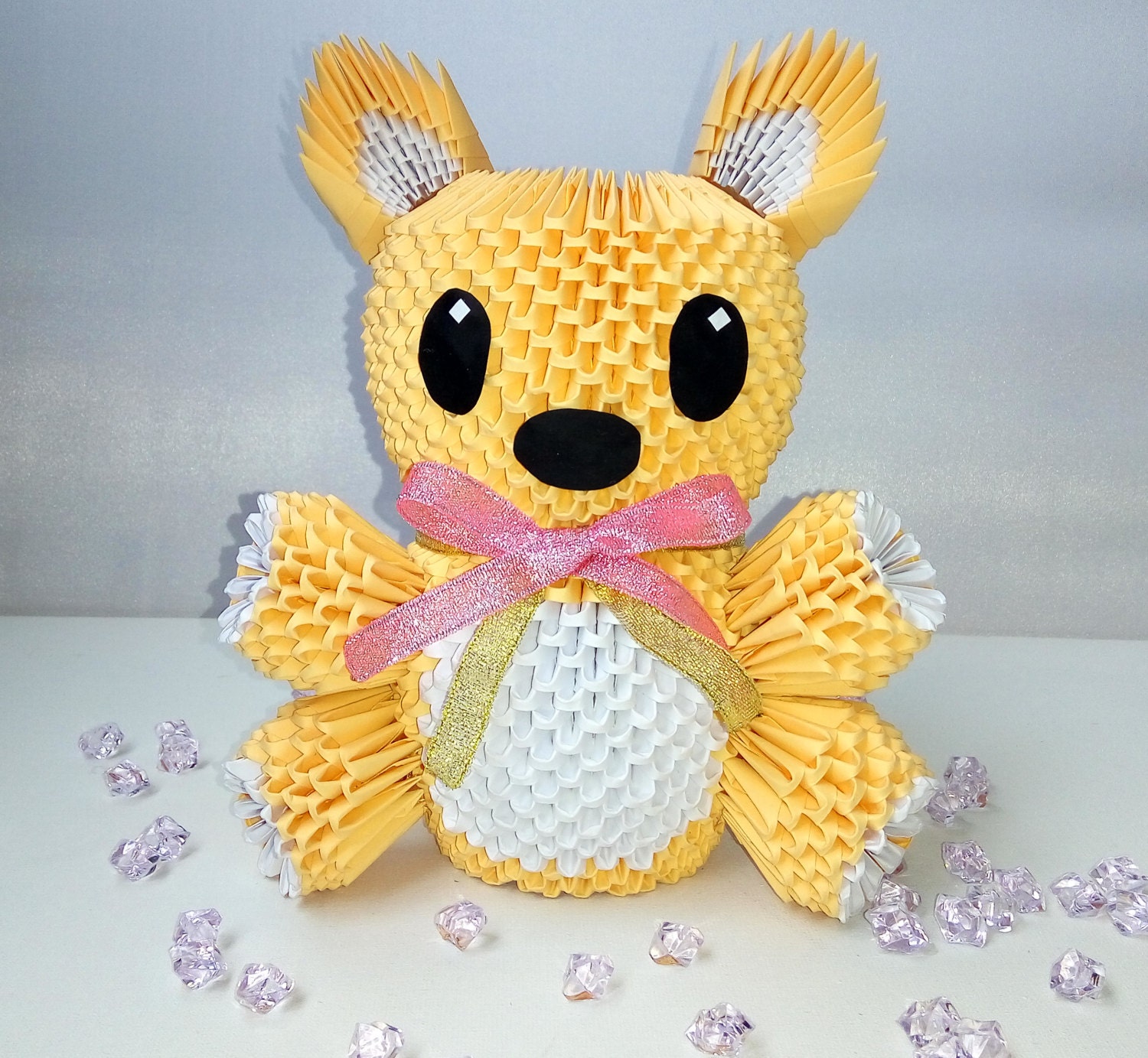 Bear modular 3D Origami Handmade gift Modular origami 3D art