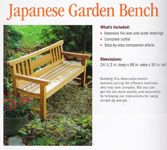 Plans to build Teak Japanese Garden Bench by Fine 