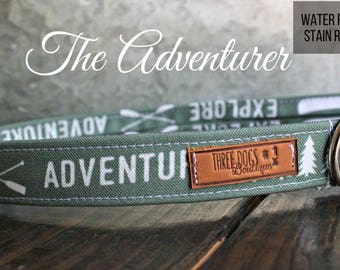 Canvas Deluxe Dog Collar "The Adventurer" Stain resistant|Water Resistant- BFF bracelet optional-Free shipping
