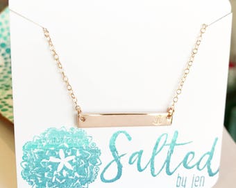 Rose Gold Bar Necklace - Anchor Necklace - Custom Jewelry - Gift For Her