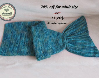 Mermaid tail blanket/ Mermaid blanket/ Crochet mermaid tail blanket/ Adult mermaid tail blanket/ Teen mermaid tail blanket/ Child blanket