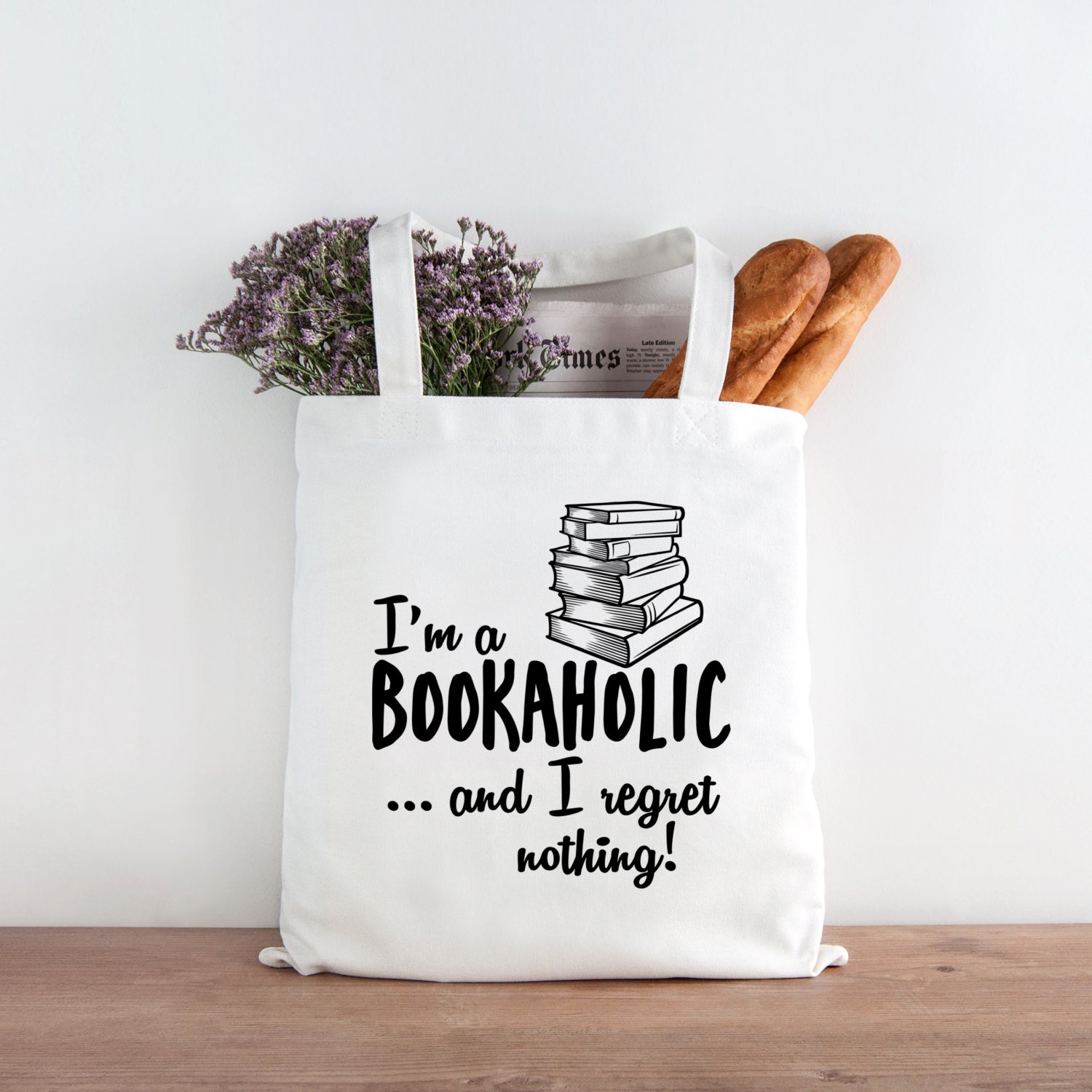 Book Tote Bag Funny Tote Bag Book Lover by HeartAndWillowPrints