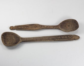 Wooden spoon handmade, handmade Wooden Spoon, Primitive Wooden Spoon, primitive decor, Rustic Décor, Folk Art, Hand Crafted Spoon