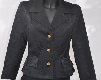 Vintage black jacket LES SOLEILS D'ARLES Size 38 fr