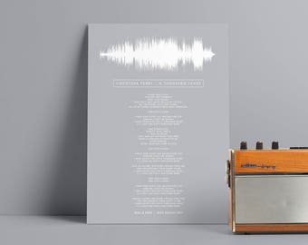 Lyrics Sound Wave Poster Personalised Any Song First Dance Soundwave Frame Gift for Men Music