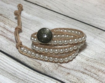 Chan Luu Style Bracelet, Pearl Wrap Bracelet