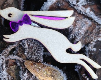 Bunny brooch Bunny pin,Rabbit brooch,Rabbit Jewellery,Bunny Jewellery,Handmade wooden bunny,Rabbit brooch,pin animal,bunny ,rabbit jewelry