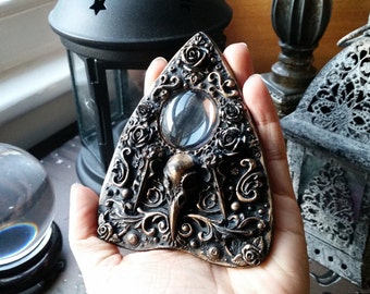 Black and Gold Ouija Board Skull Planchette