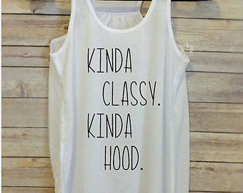 kinda classy kinda hood workout tank// workout gear// racerback tee// cute workout clothes// spirtitual gangster// funny workout shirt//