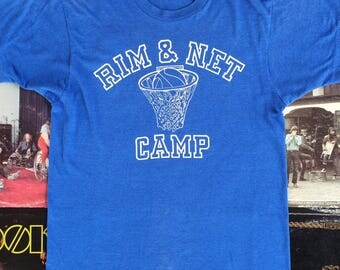 Vintage Rim & Net Camp Double Sided Tee // 80's Vintage New Balance Shirt // VTG Basketball Tee // 80's Screen Stars Label