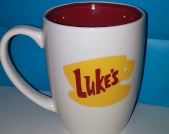 Gilmore Girls Luke's Diner MUG - Coffee Mug with Luke's Diner Vinyl Decal