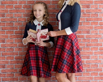 Mother Daughter Matching Dress, Plaid Baby Dress, Mother Baby Matching Dress, Plaid Dress, Mommys Girl Dress, Party Dress, Family Clothing