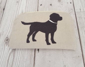 Black Labrador purse, zipped and lined, dog themed purse, rover fabric, zipper purse, coin purse