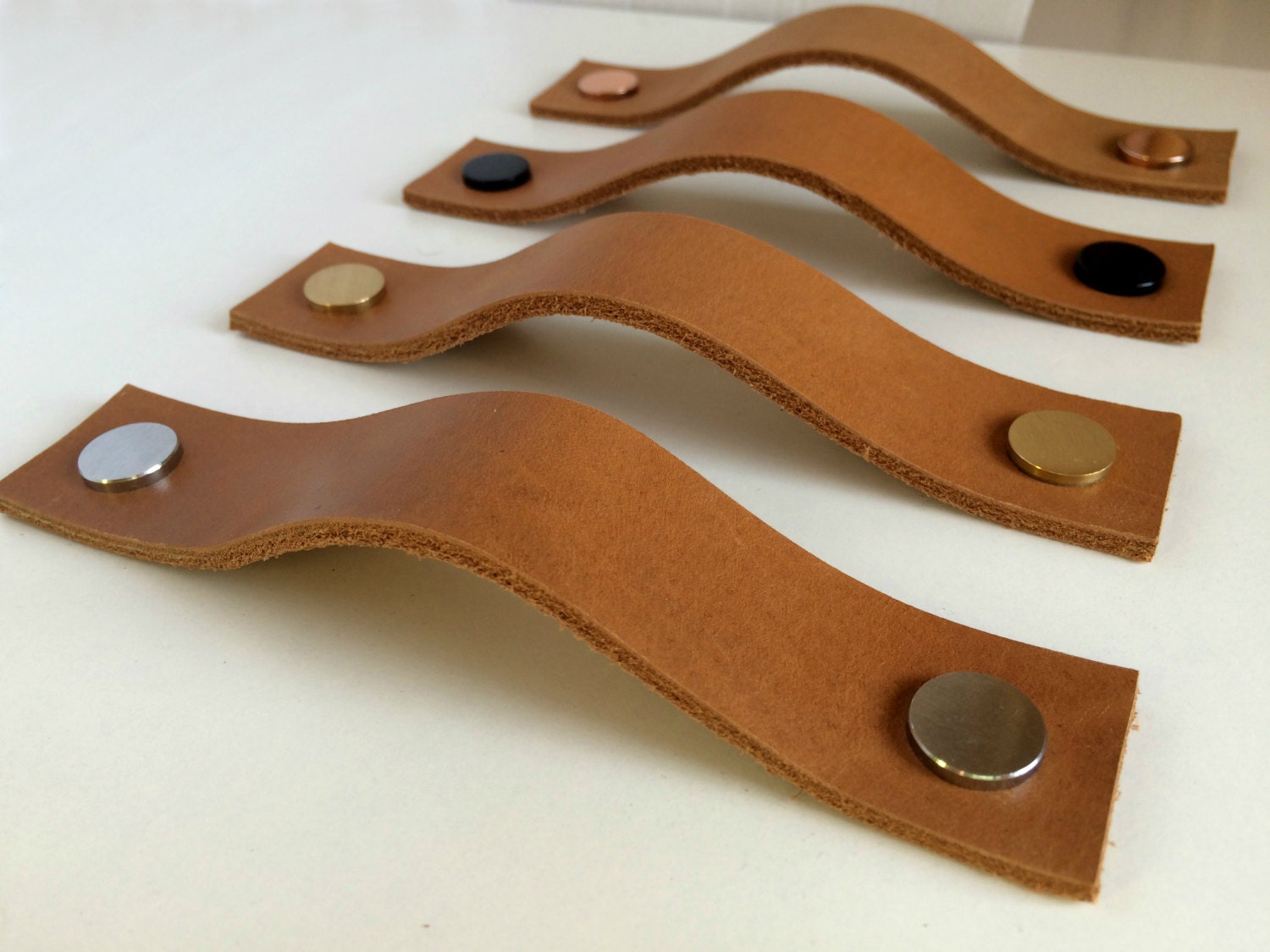 Leather Pulls / Leather Handles / Leather Cabinet Hardware