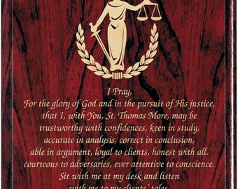 A Lawyer's Prayer Engraved Plaque, Attorney Plaque, Prayer Plaque