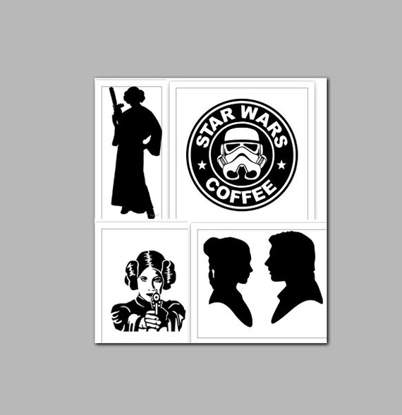 Star Wars Silhouettes Princess Leia SVG Cut Files Instant. 
