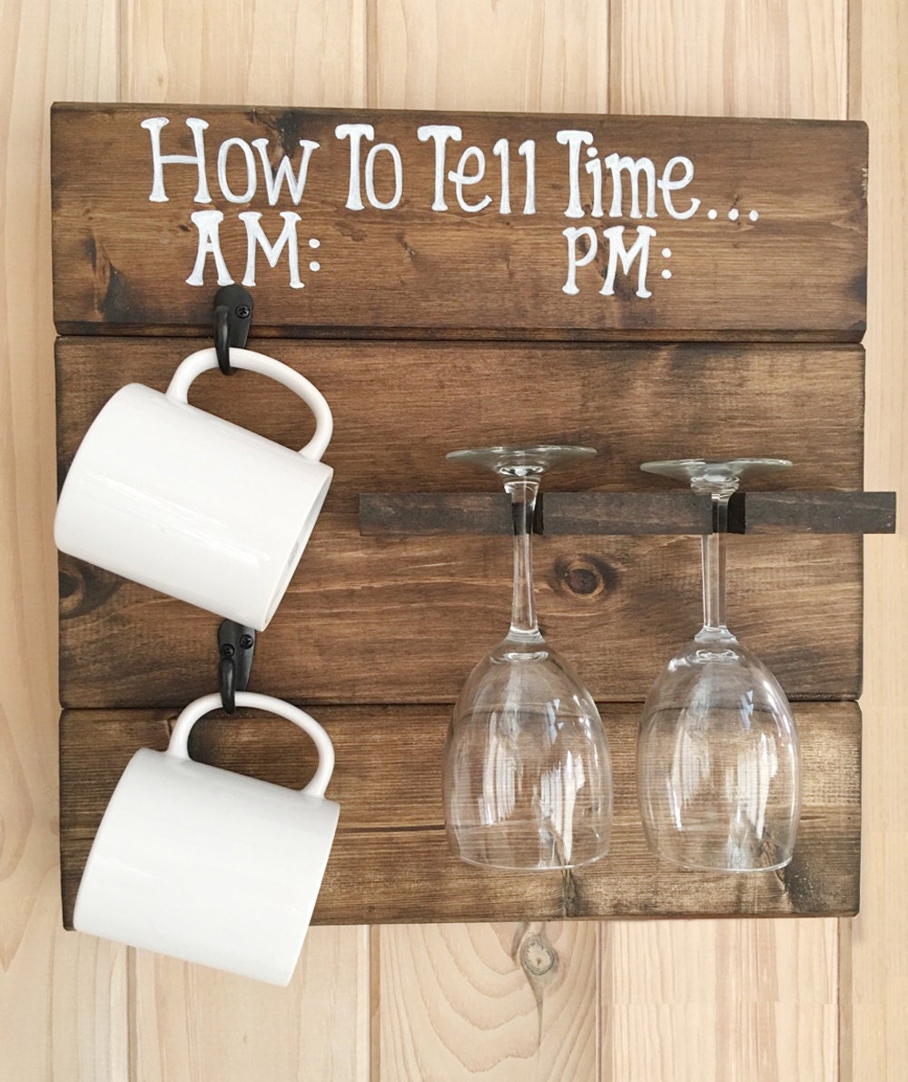 Coffee Mug & Wine Glass Rack Coffee Mug Rack by MtnCreekWoodworks