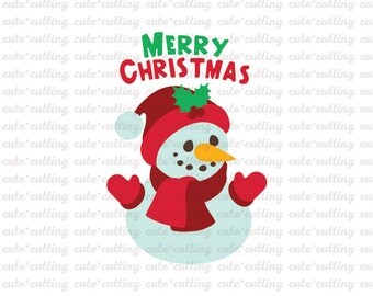 Snowman svg, Christmas svg, Merry Christmas svg dxf jpeg cutting files for Silhouette Cameo, Portrait, Curio, Cricut