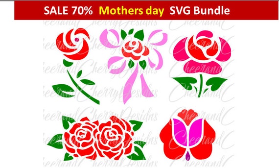 Download Flower SVG Floral clipart Rose SVG flowers DXF vinyl flowers