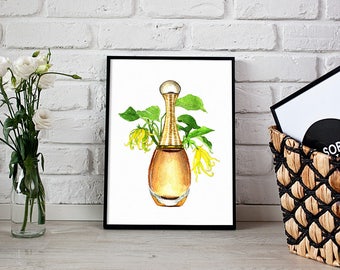 Dior print, perfume illustration, fragrance lover - 3 sizes available Giclee print