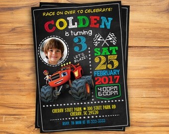 Blaze and the Monster Machines Invitation, Blaze and the Monster Machines Birthday, Blaze Party, Monster Truck Invites, Truck Printables