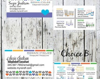 Rodan & Fields Business Cards/ Your Choice A or B/ Your info/Personalized