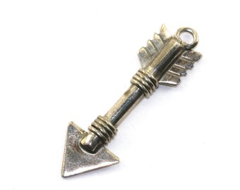 Vintage M Signed Arrow Shape Pendant 925 Sterling Silver PD 1045