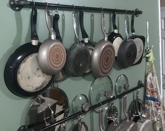 Kitchen Pots and Pans Hanging Wall Storage | Hanging Rack | Kitchen Rack