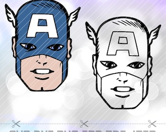 Captain America Face LAYERED SVG DXF Vector Cut File for Cricut Design Silhouette Cameo Avengers Justice League Vinyl Decal Scrapbooking