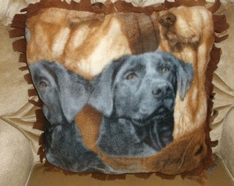 Dog Print Throw Pillow - Fringed