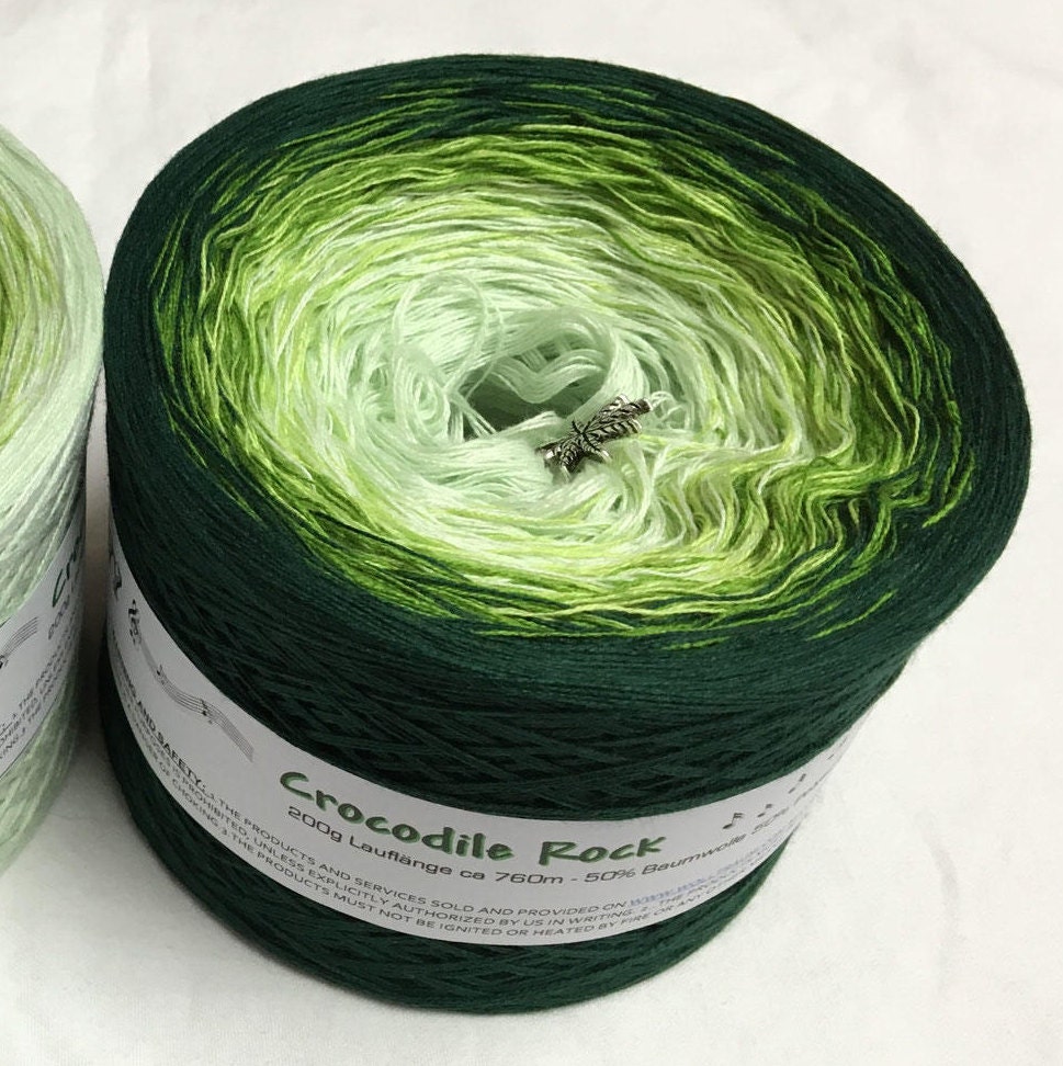 Crocodile Rock Green Gradient Yarn Green Cotton Yarn