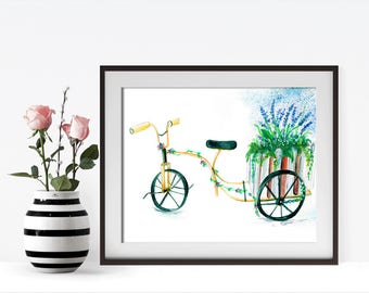 Bicycle Wall Art Cityscape Oil Painting On Canvas By Leonid