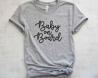 Baby on board maternity shirt, pregnancy announcement shirt, cute maternity summer tshirt, mom to be shirt, bun in the oven, eat for two